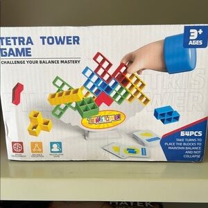 Tetra Tower Game Puzzle Game for Endless Fun (64 pc) -NEW IN BOX.